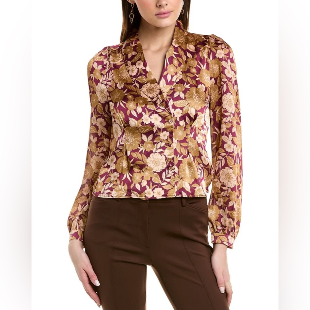 Favorite Daughter ✨ The Rani Top Floral Print Long Sleeve Blouse Size S EUC
